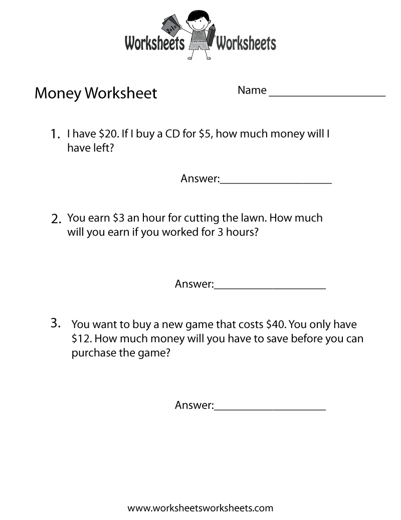 Free Printable Money Word Problems Worksheet Addition And Subtraction Money Word Problems Math Worksheets For Grade 2 3 Made By Teachers