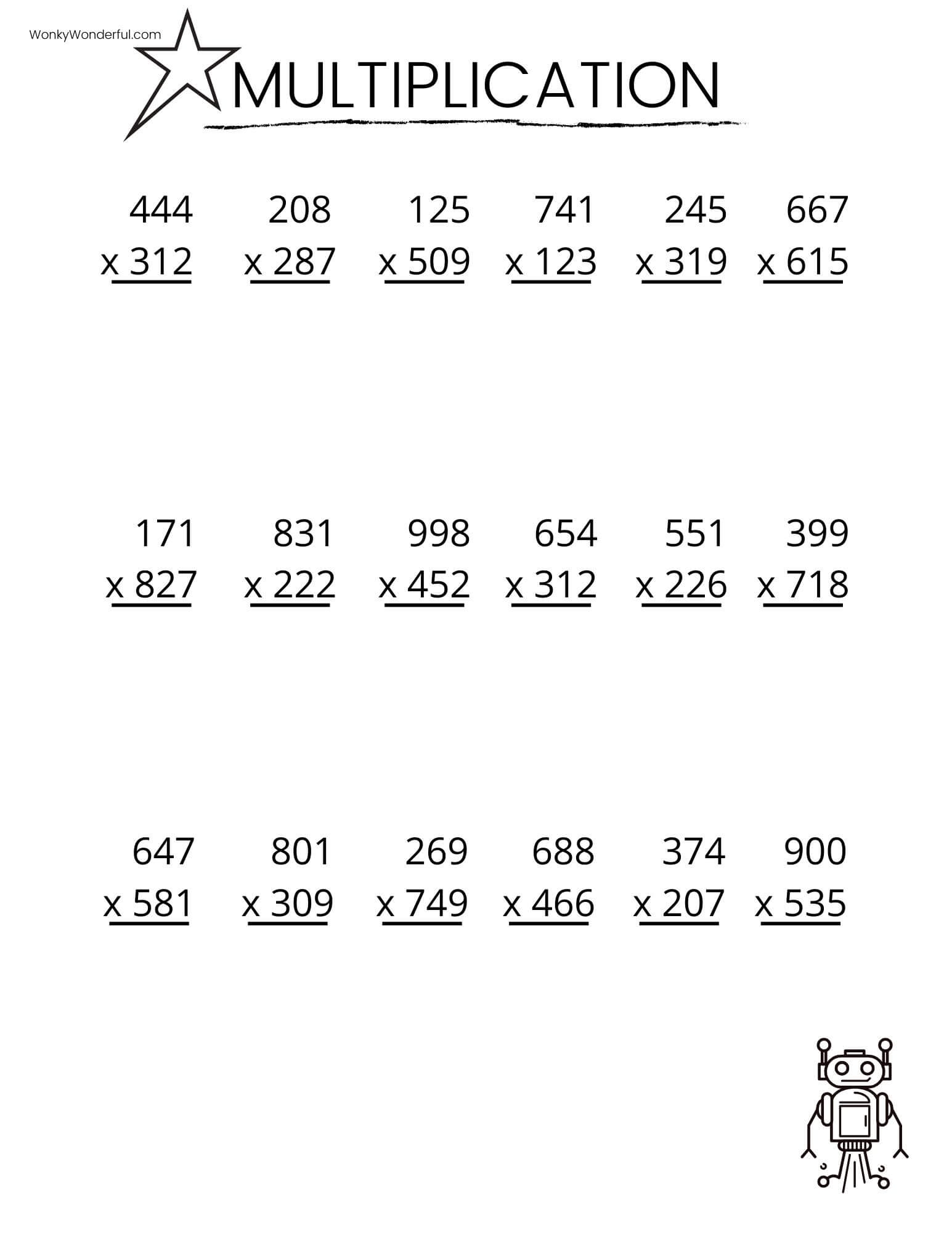 FREE PRINTABLE MULTIPLICATION WORKSHEETS WonkyWonderful Grade 5 Multiplication Worksheets