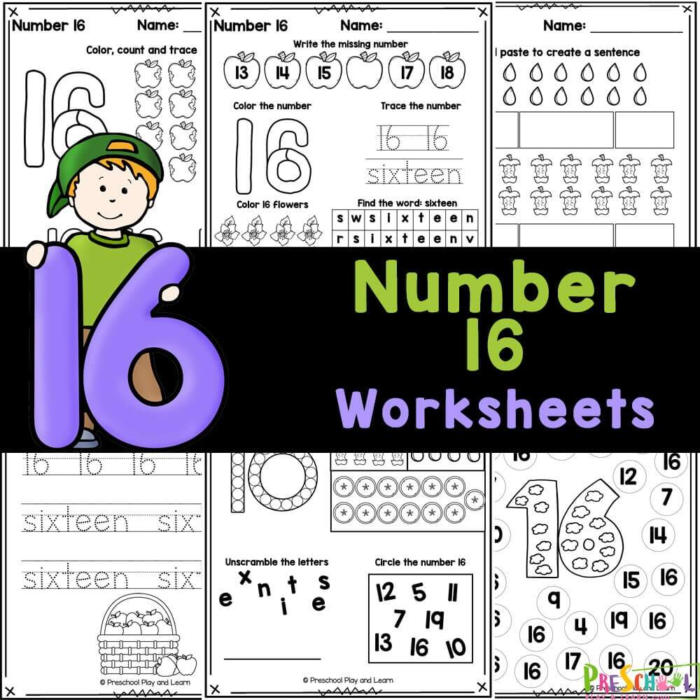 FREE Printable Number 16 Tracing Worksheets FREE Printable Number 16 Tracing Worksheets