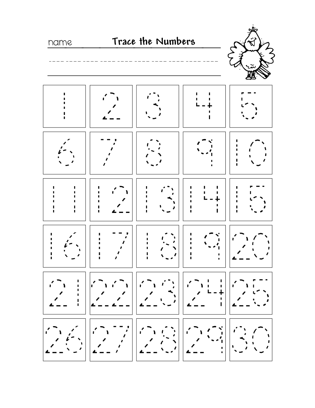 Free Printable Number Chart 1 30 Activity Shelter Worksheets Library