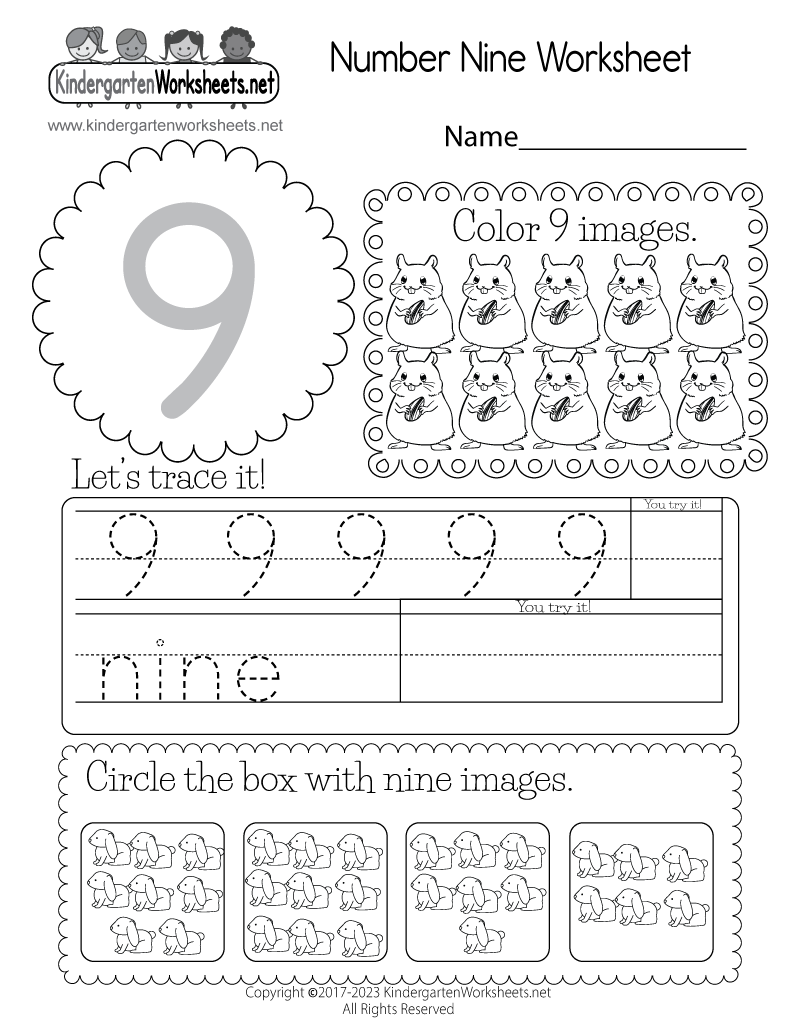 Number 9 Tracing Worksheets Free Printables Teach Prints