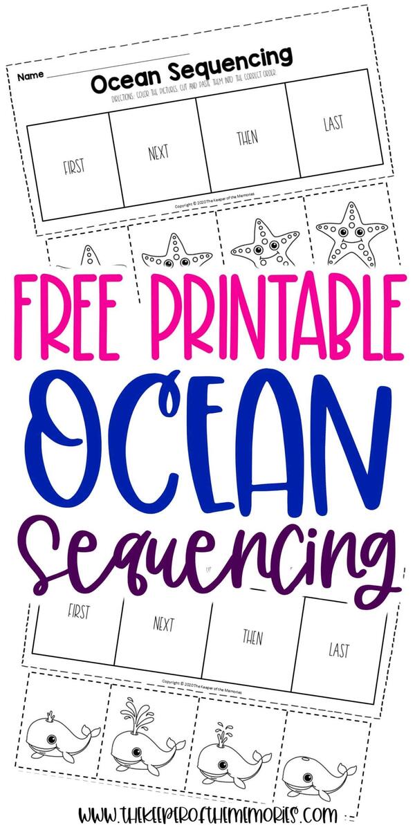 Free Printable Ocean Kindergarten Sequencing Worksheets The Keeper Of The Memories
