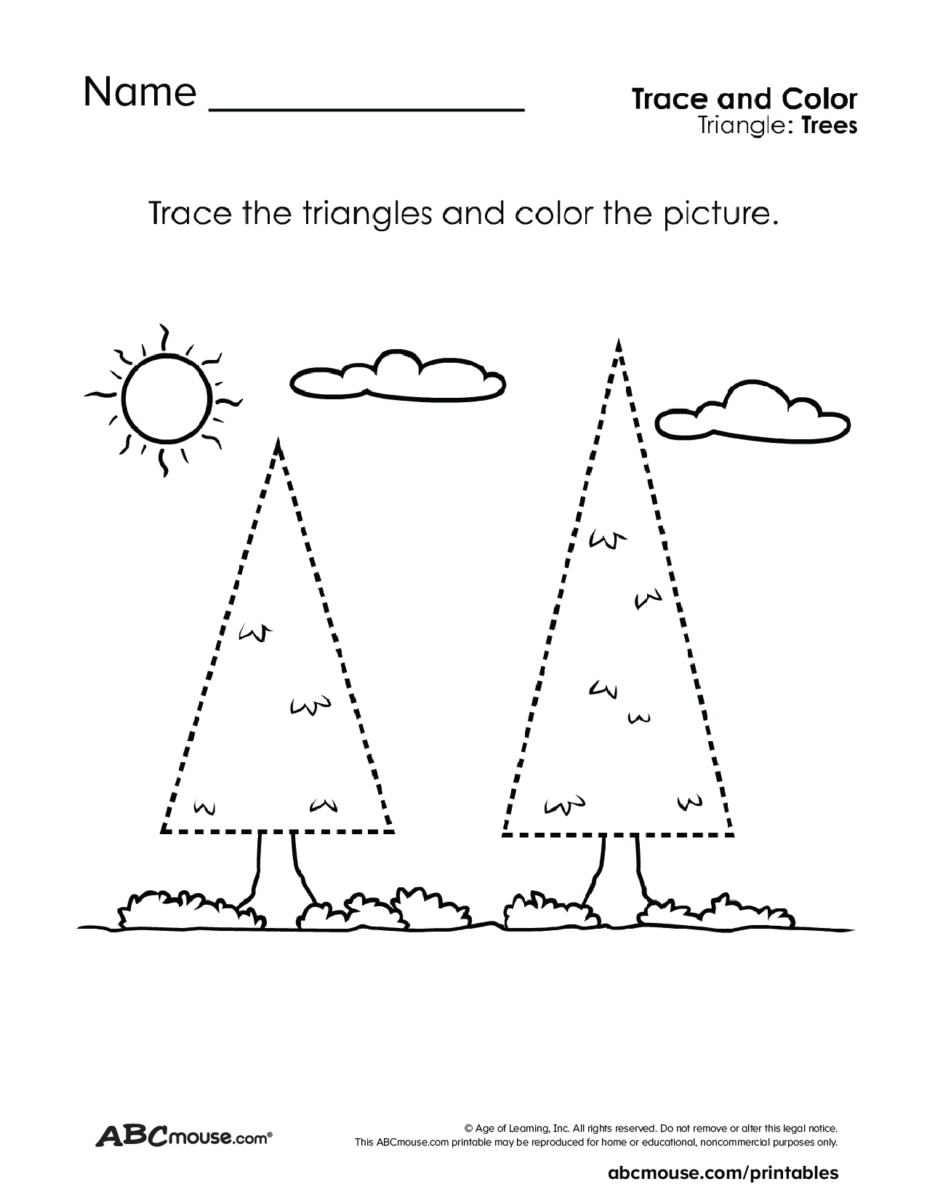 Free Printable Shape Tracing Worksheets ABCmouse