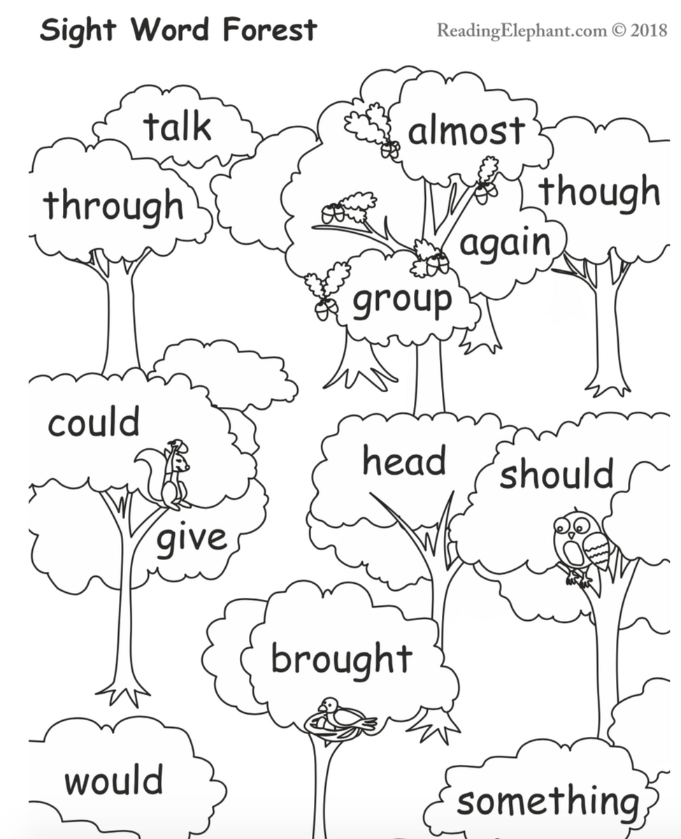 Free Printable Sight Word Worksheets Reading Elephant Free Printable Second Grade Sight Word Worksheets