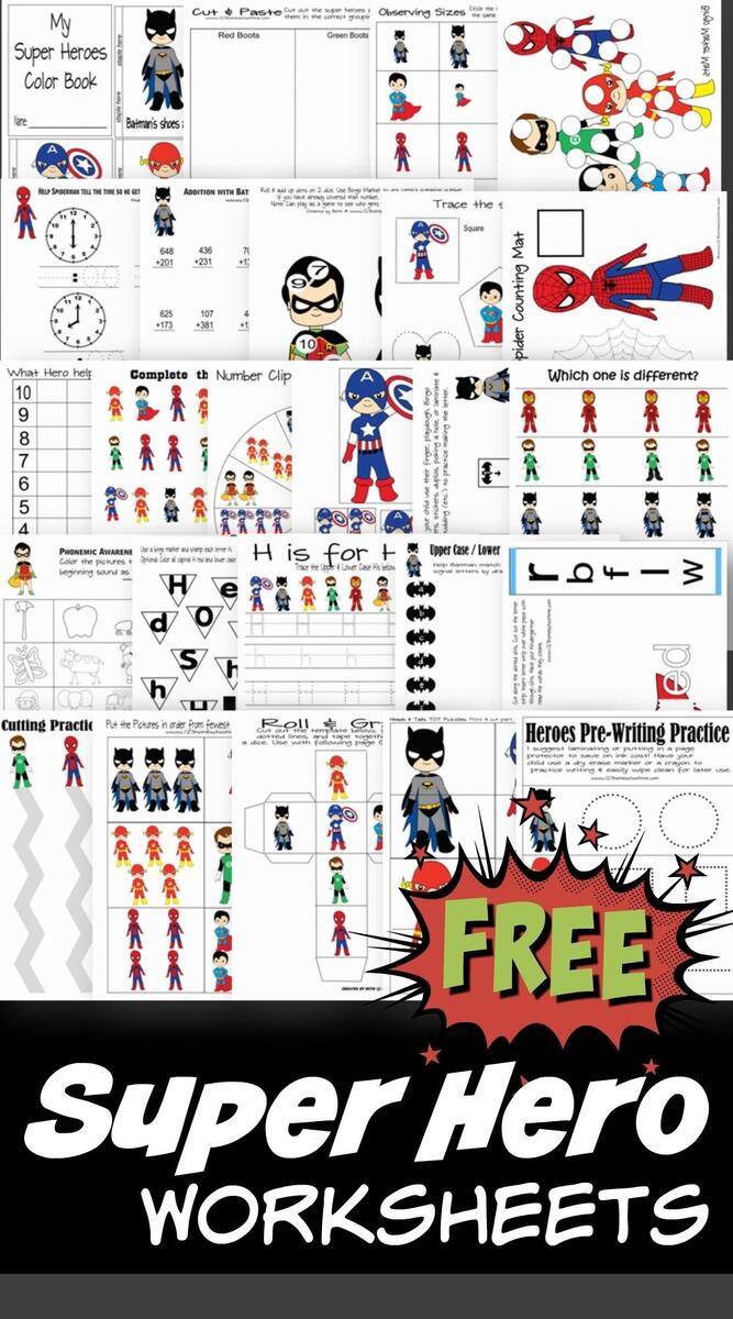 FREE Printable Superhero Worksheets Activity Sheets Frugal Mom Eh