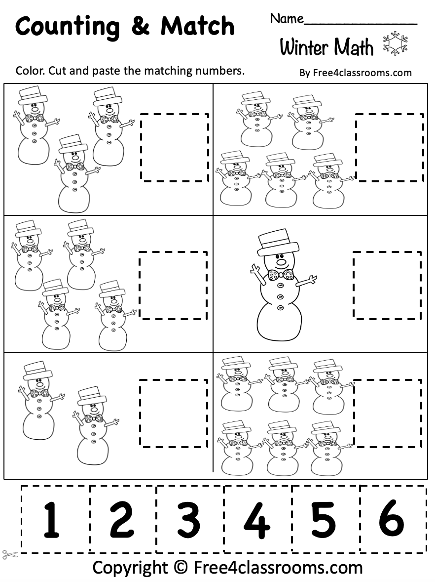 Free Printable Winter Color By Addition Worksheet