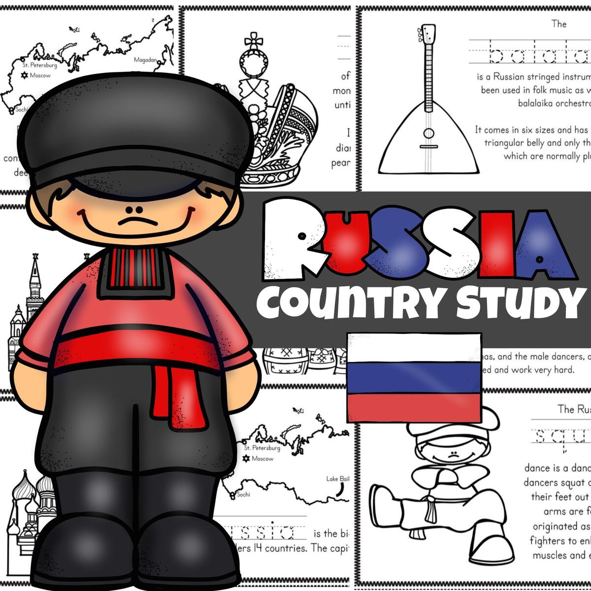 FREE Russia For Kids Printable Book To Read Color Learn 16 Russian Worksheets For Beginners PDF Printables