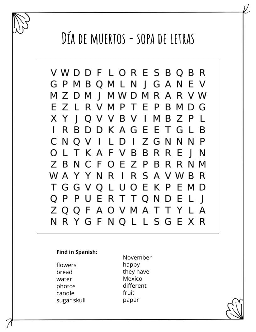 Free Spanish Worksheets For Day Of The Dead Spanish Mama Day Of The Dead Activities