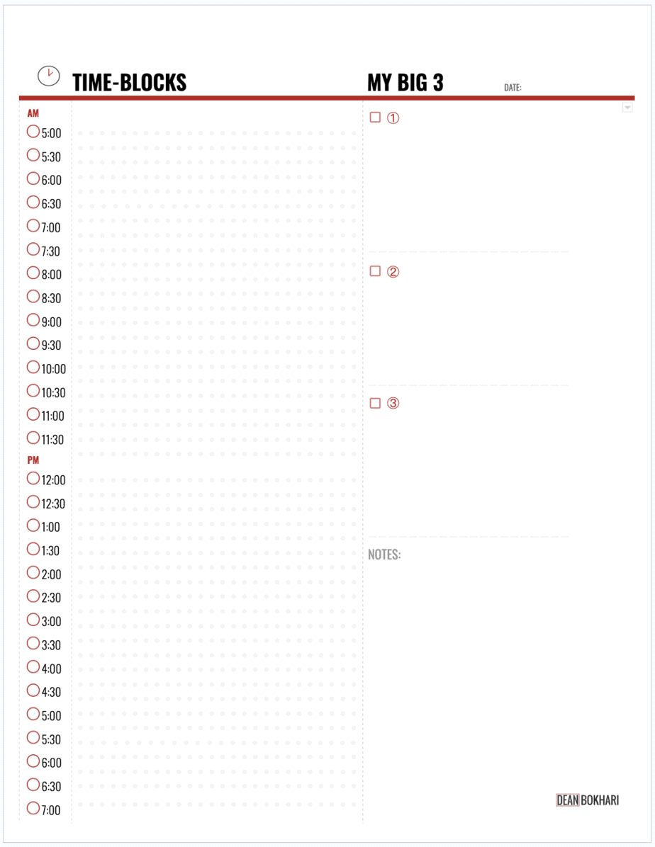 Free Time Blocking Template
