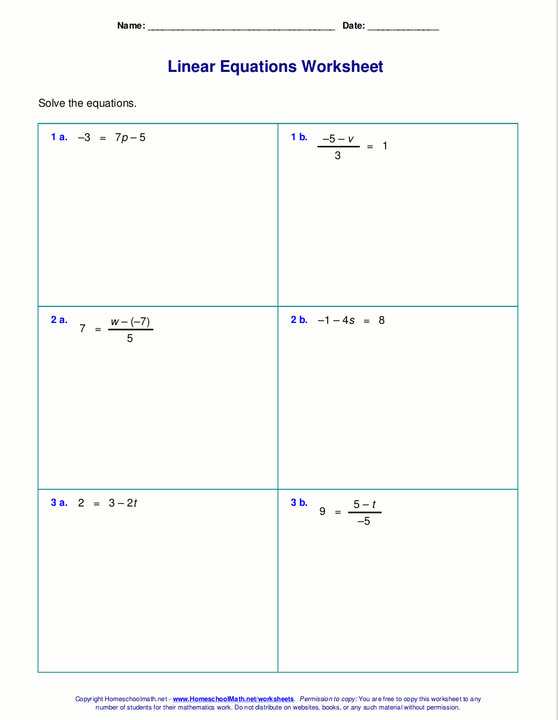 Solve Two Step Equations Print Digital Worksheets Library