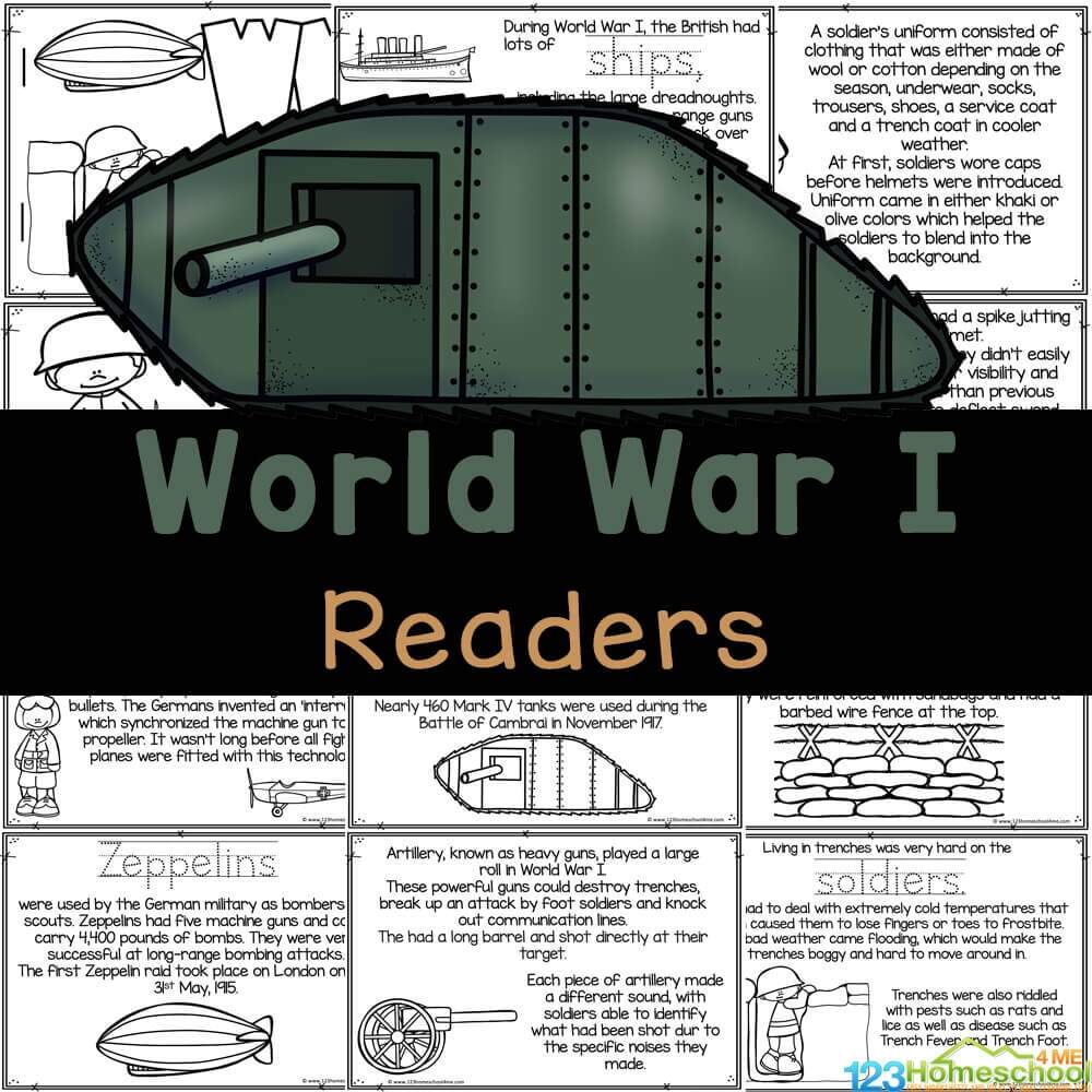 FREE World War 1 For Kids Reader To Color And Learn WW1 Coloring Pages Read Color Learn About World War 1 For Kids