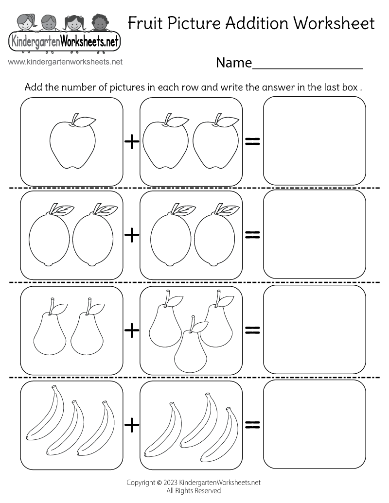 Column Addition With Pictures Worksheet Free Printable Digital PDF