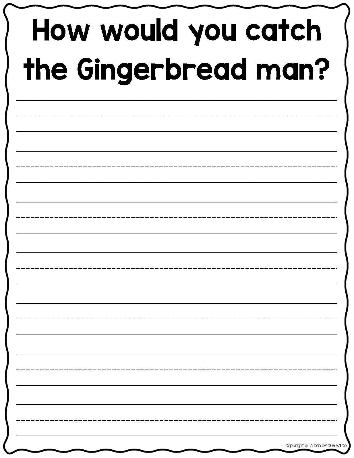 Gingerbread Man Paper Craft Activity And Creative Writing A Dab Of Glue Will Do
