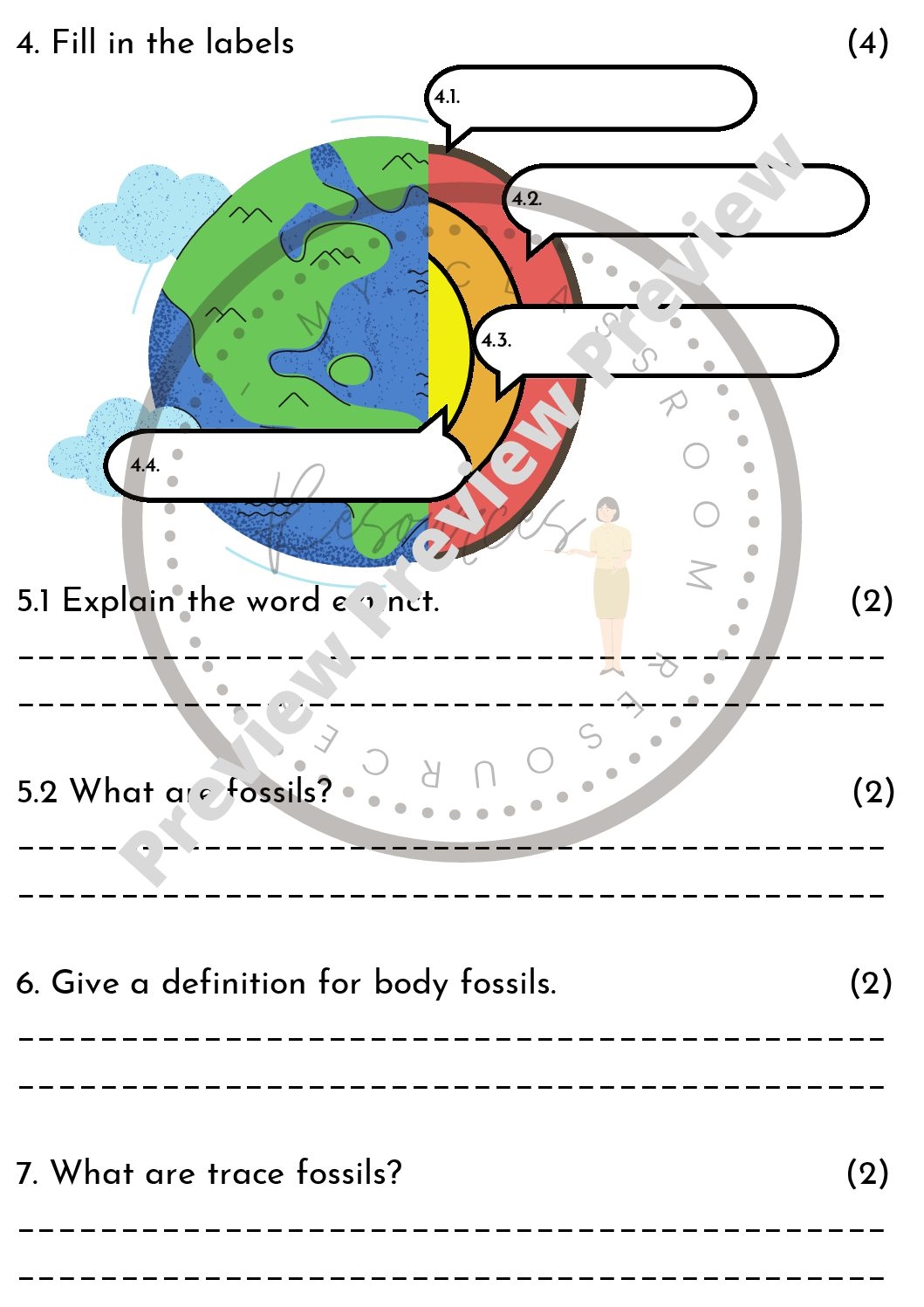 5th Grade Science Fill In The Blanks Worksheets Printable