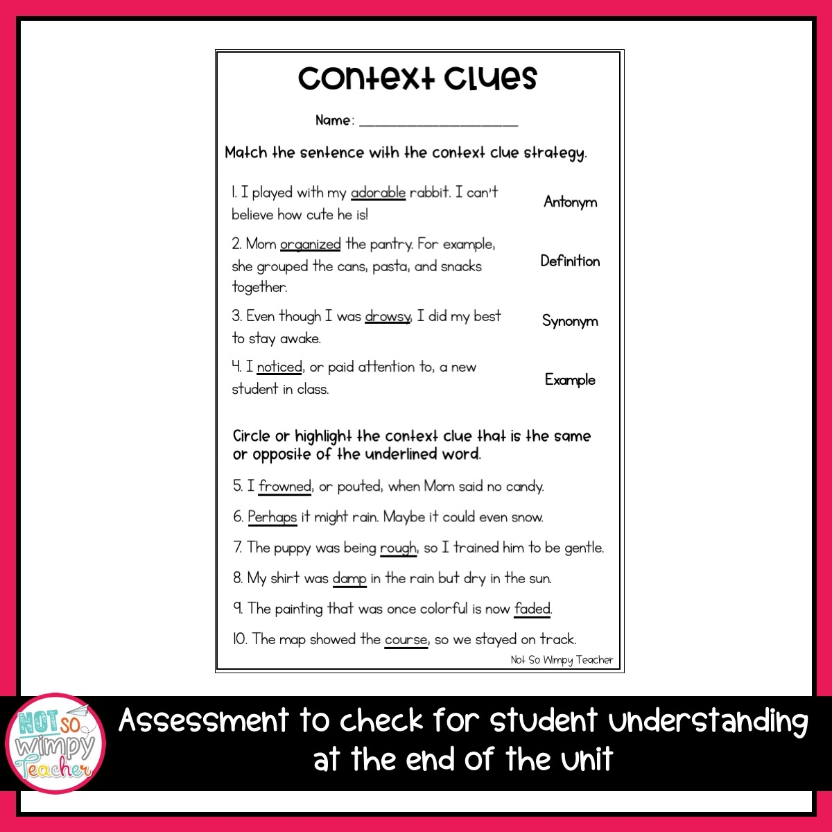 Grammar Second Grade Activities Context Clues Not So Wimpy Teacher Grammar Second Grade Activities Context Clues Not So Wimpy Teacher
