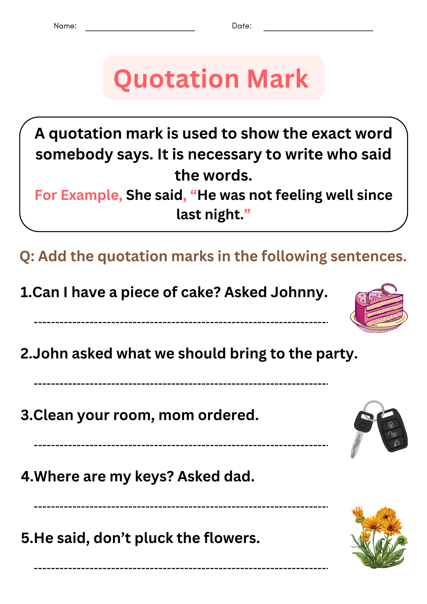 Quotation Marks Worksheets Practice With Storyboard That