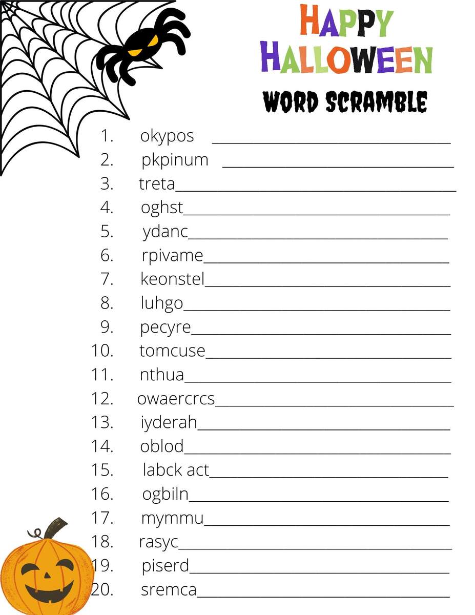 Halloween Word Scramble Printable Party Game PDF Etsy Halloween Word Scramble Printable Party Game PDF Etsy