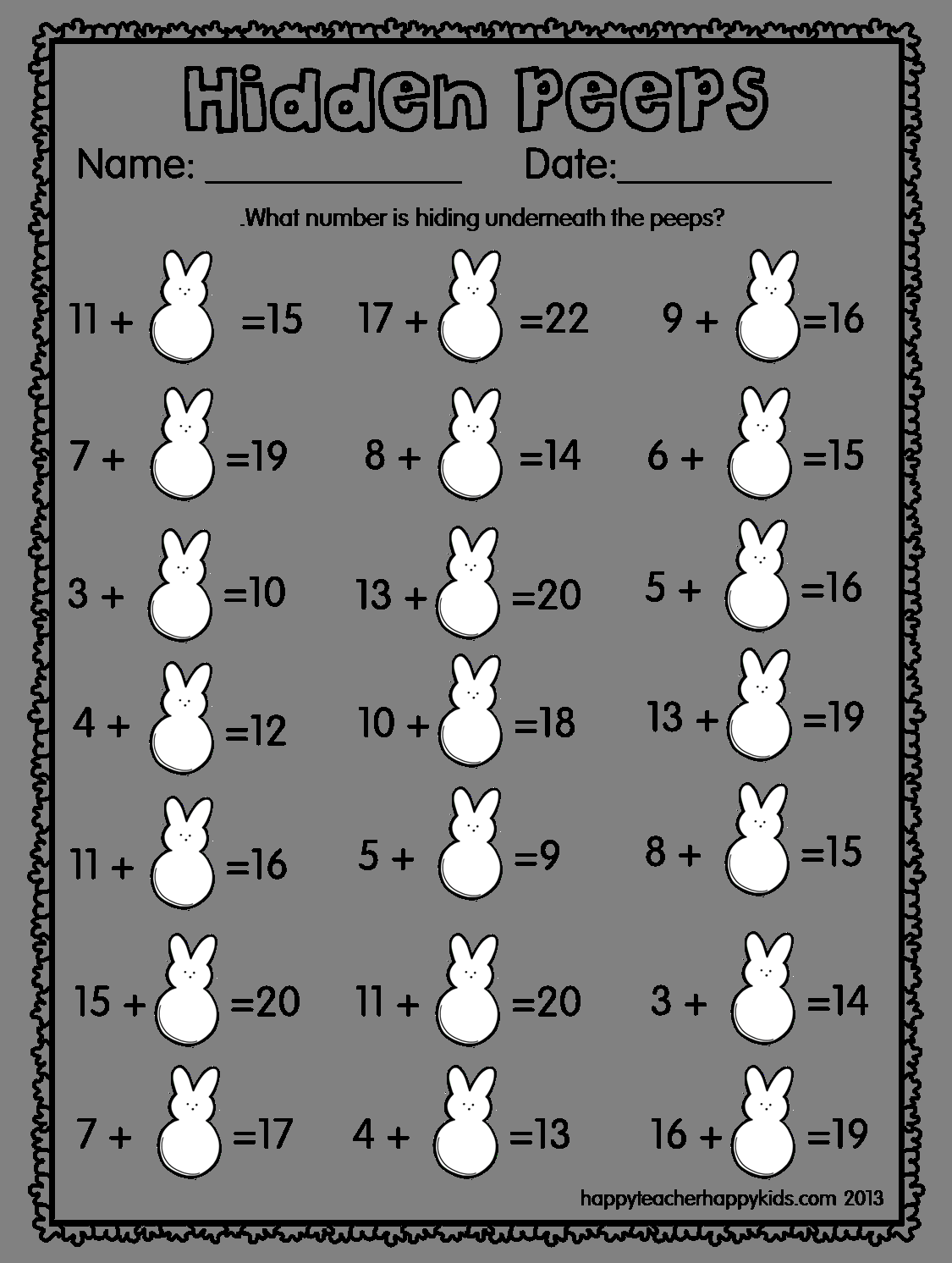 Hidden Peeps Image Math Freebie Easter Math First Grade Math Worksheets Library Hidden Peeps Image Math Freebie Easter Math First Grade Math Worksheets Library