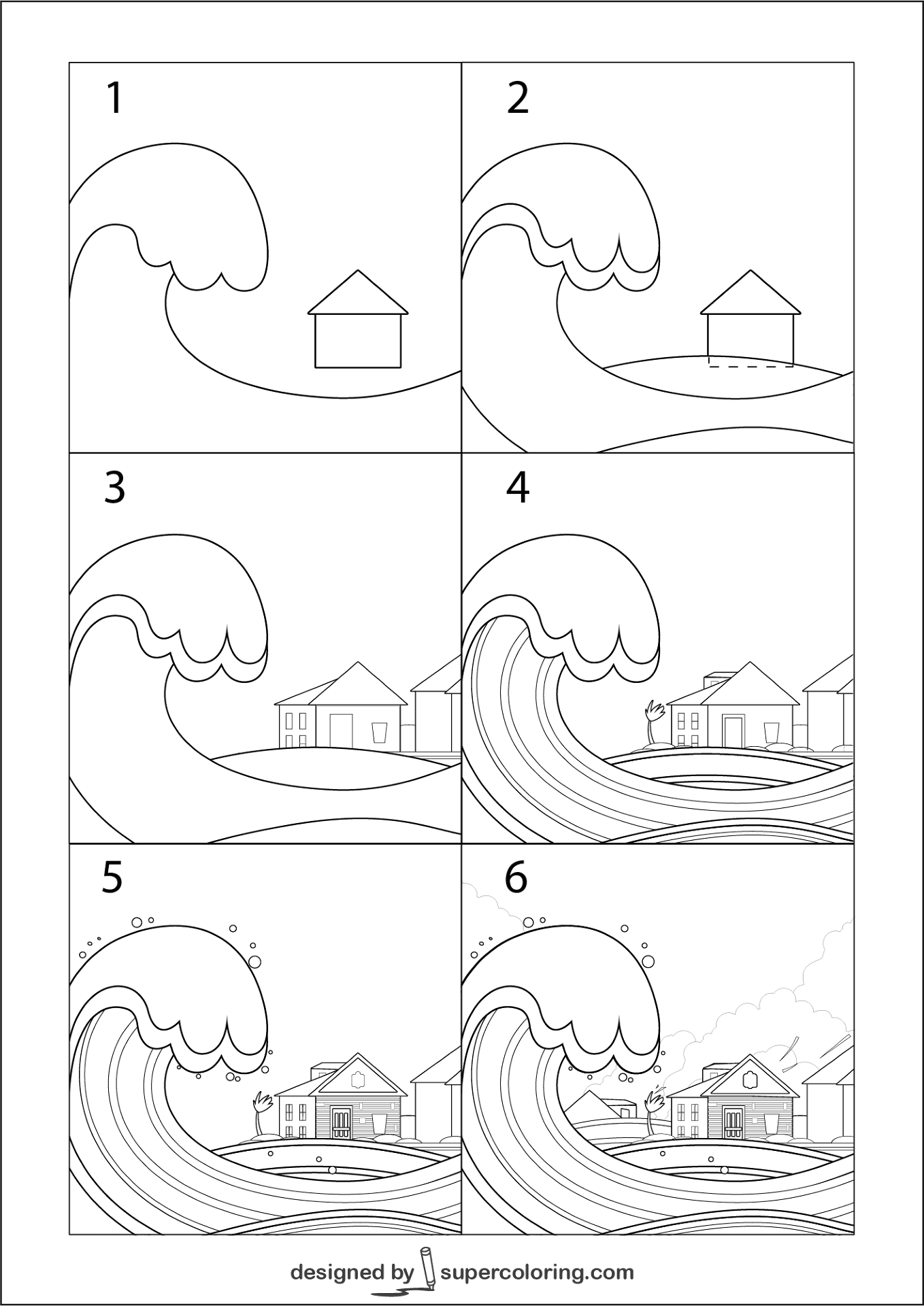 How To Draw A Tsunami Easy Free Printable Worksheets How To Draw A Tsunami Easy Free Printable Worksheets