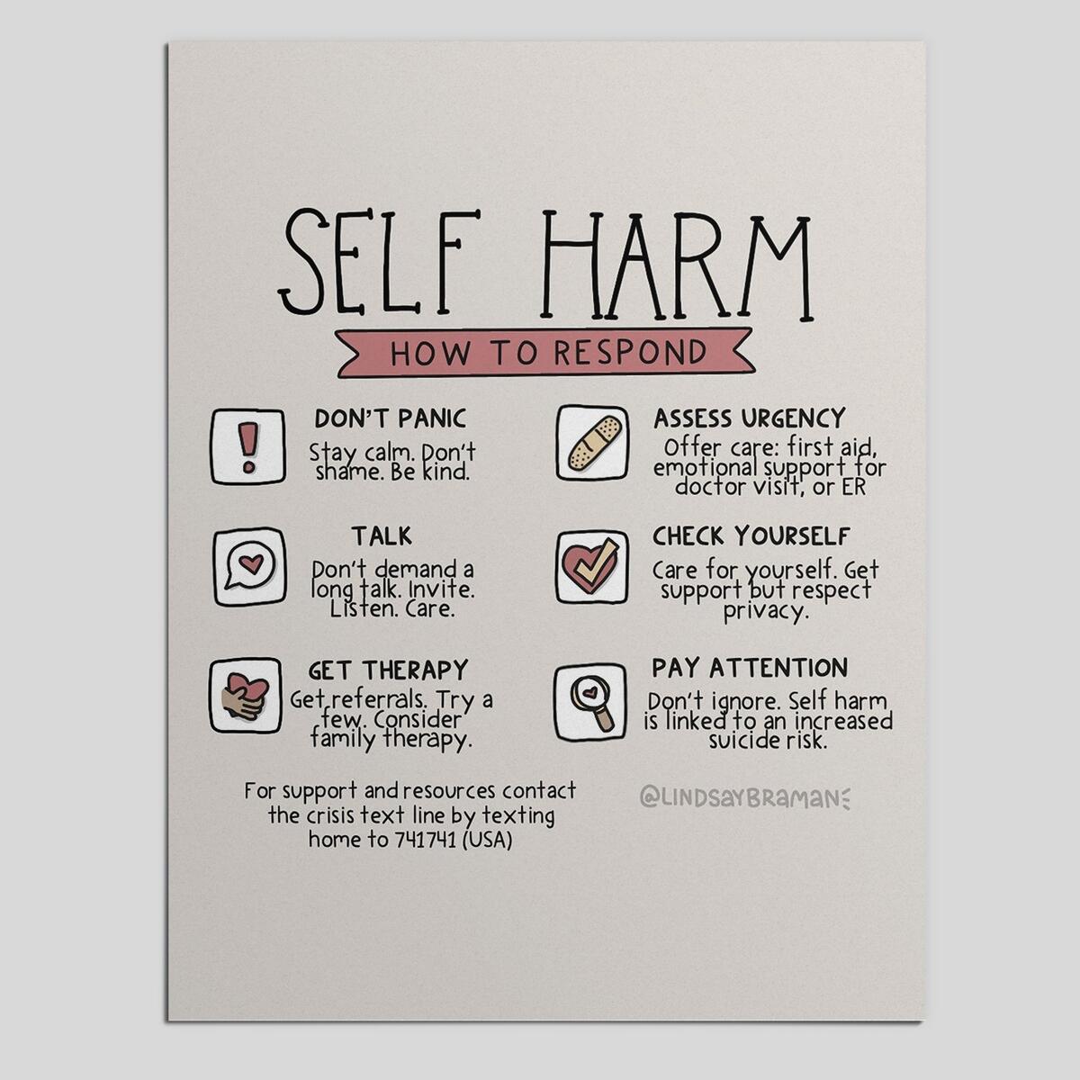 How To Respond To Self Harm A Resource For Parents Teachers And Friends LindsayBraman