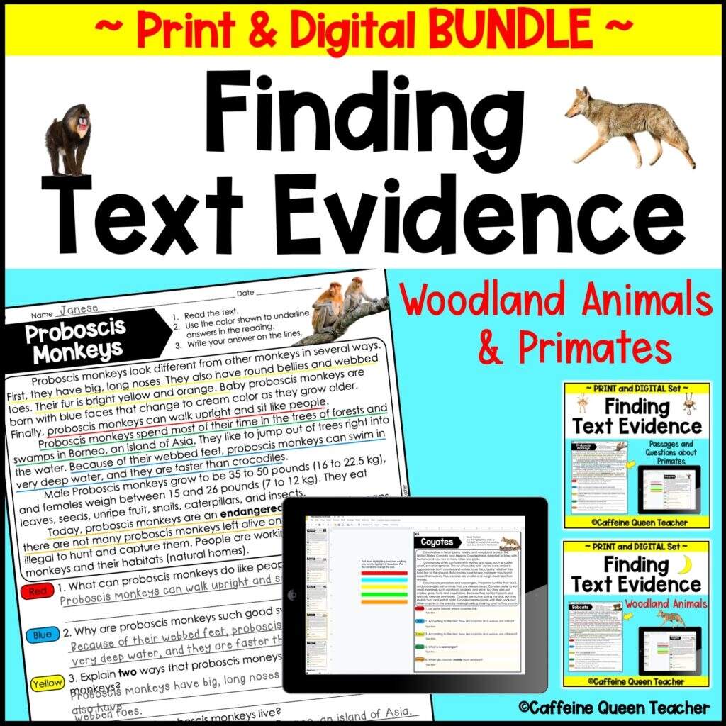 How To Teach Students To Find Text Evidence Caffeine Queen Teacher How To Teach Students To Find Text Evidence Caffeine Queen Teacher