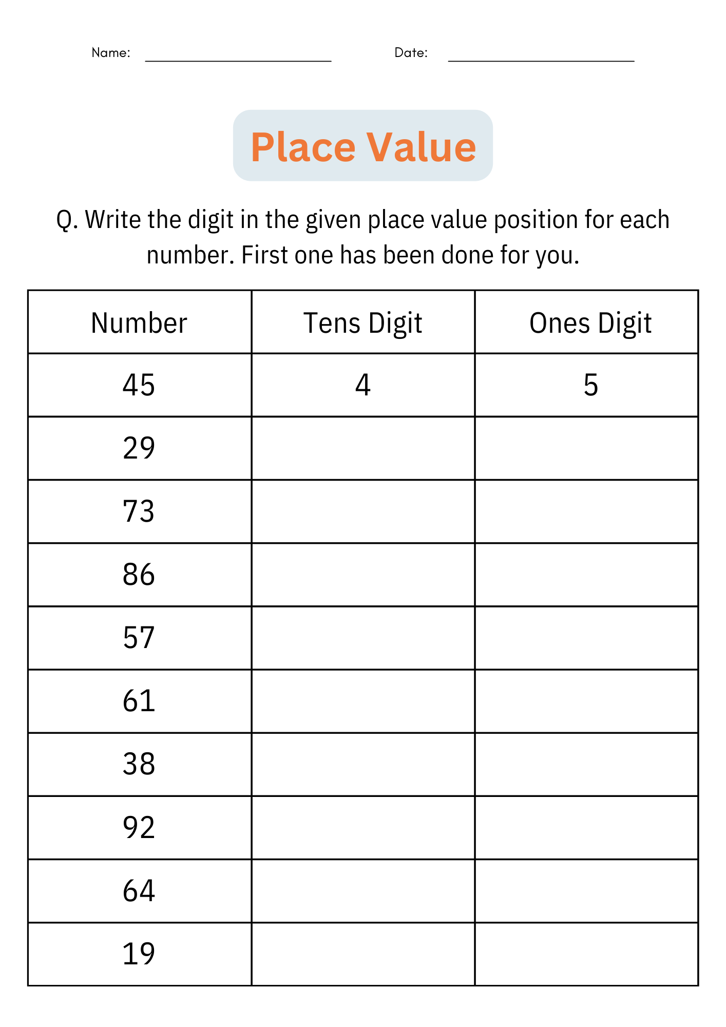 Identifying Place Value Number Math Activities Worksheets For 1st 2nd Grade Made By Teachers 2nd Grade Place Value Worksheets