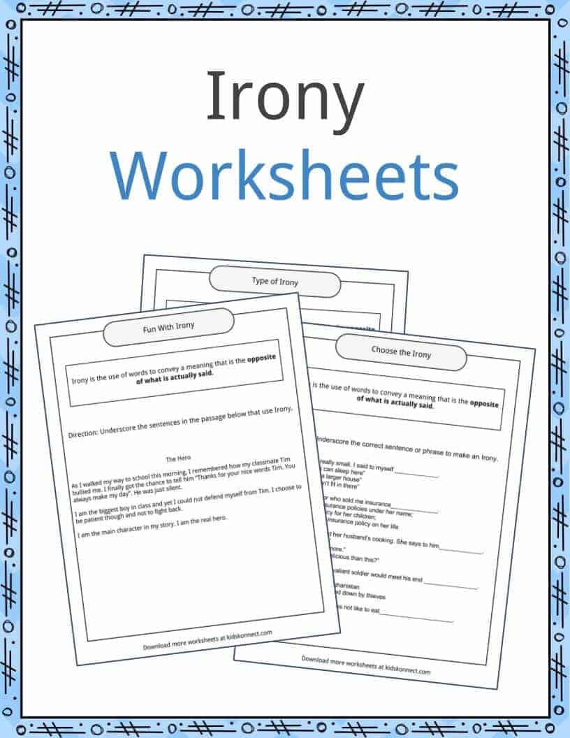 Irony Examples Definition And Worksheets KidsKonnect