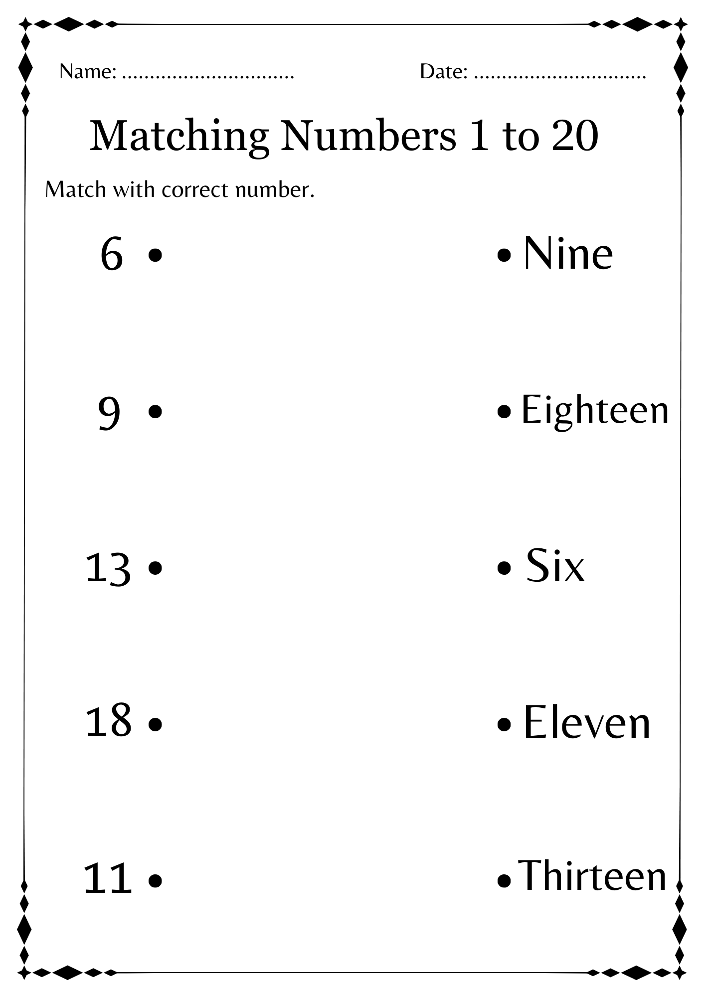 Kindergarten Count And Match Worksheets 1 20 Matching Numbers To 20 Made By Teachers Kindergarten Count And Match Worksheets 1 20 Matching Numbers To 20 Made By Teachers