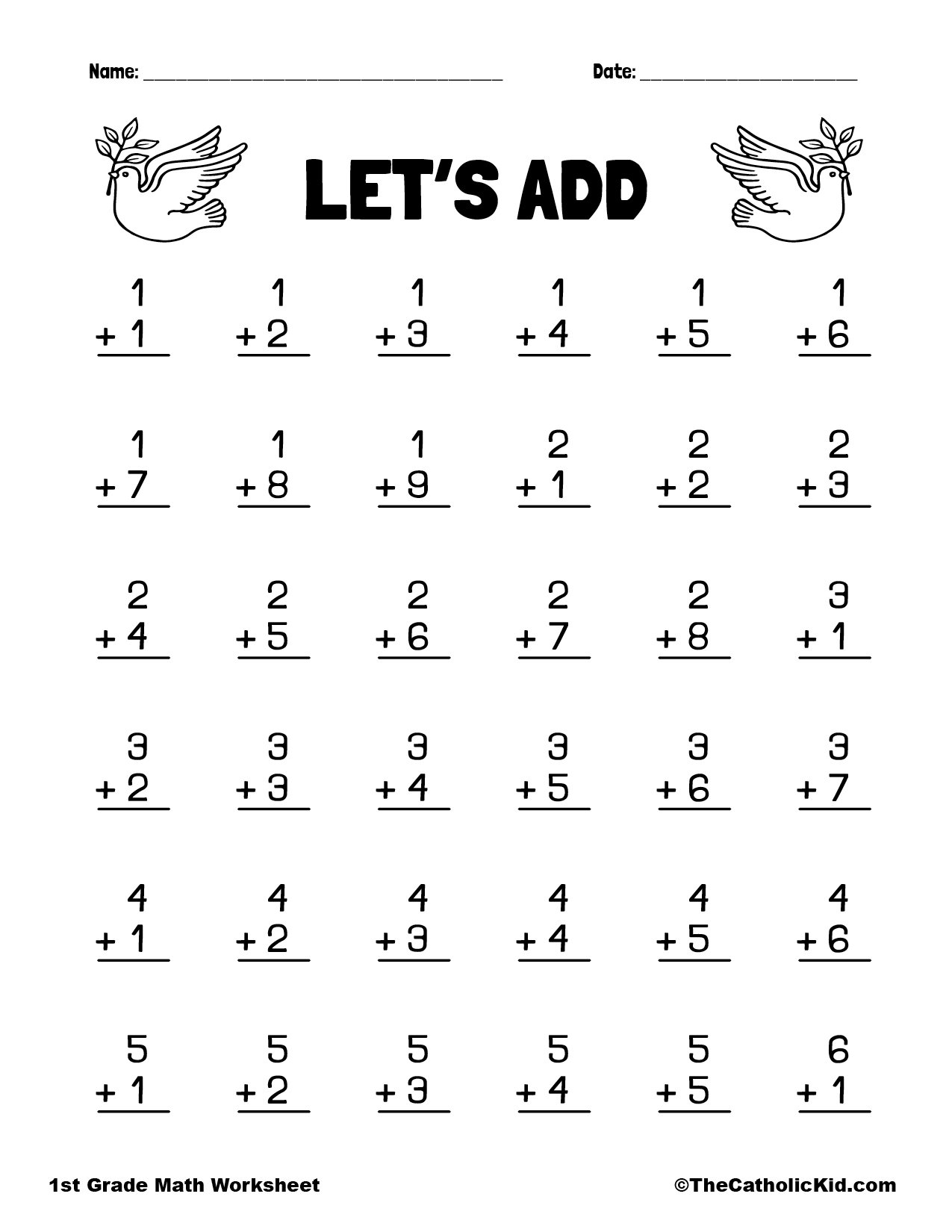 Math Review Addition Counting TheCatholicKid