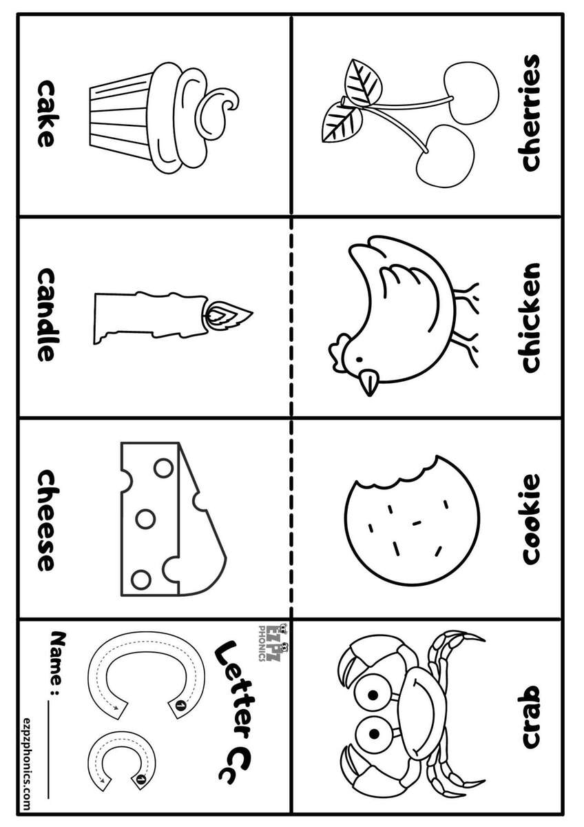Letter C Mini Coloring Book Free Printable PDF Ezpzphonics Letter C Mini Coloring Book Free Printable PDF Ezpzphonics