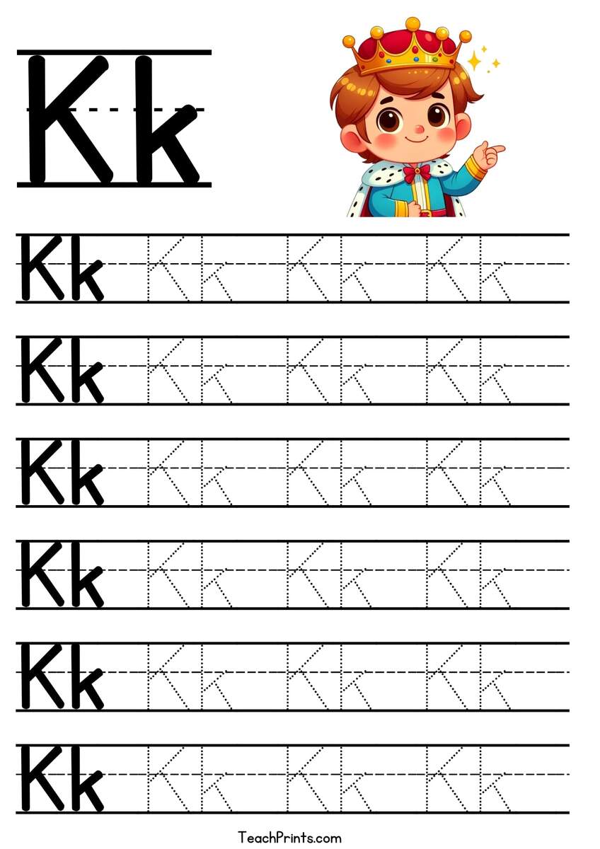 Letter K Tracing Worksheet Free Printables