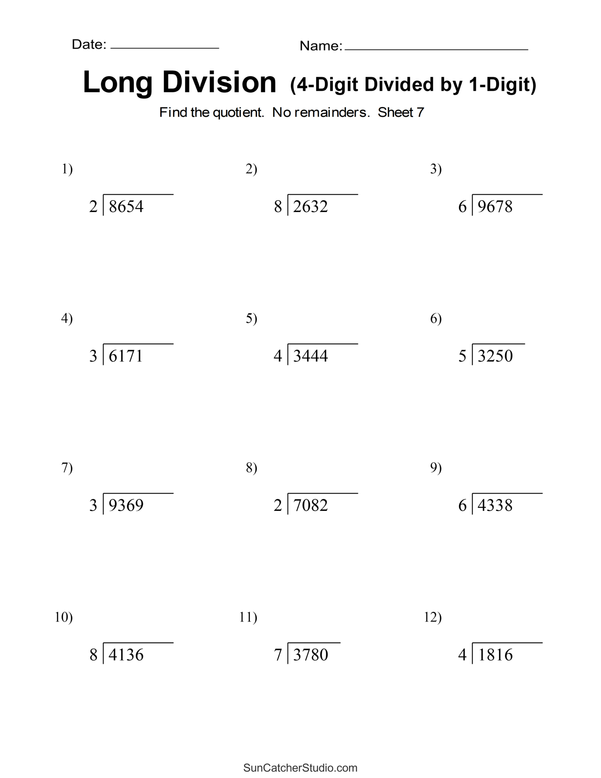 Long Division Worksheets Problems Printable Math Drills Free Printables Lettering SVG Files Tools Apps Long Division Worksheets For Grades 4 6