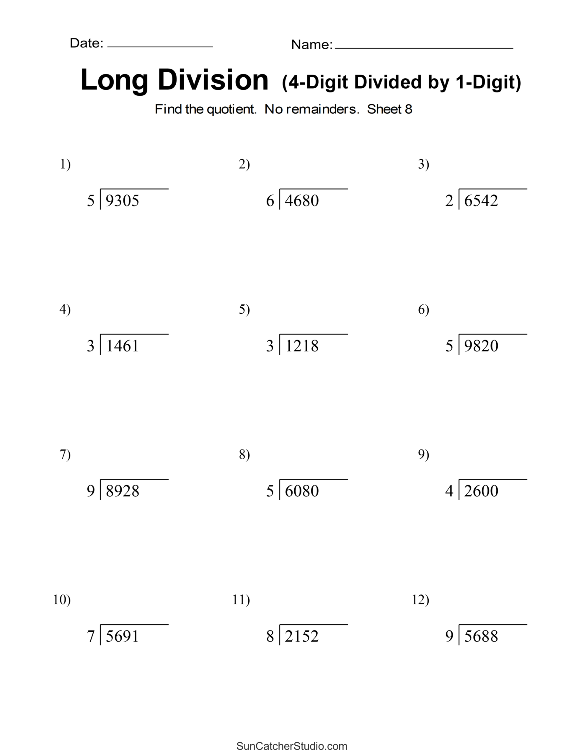 Division Worksheets