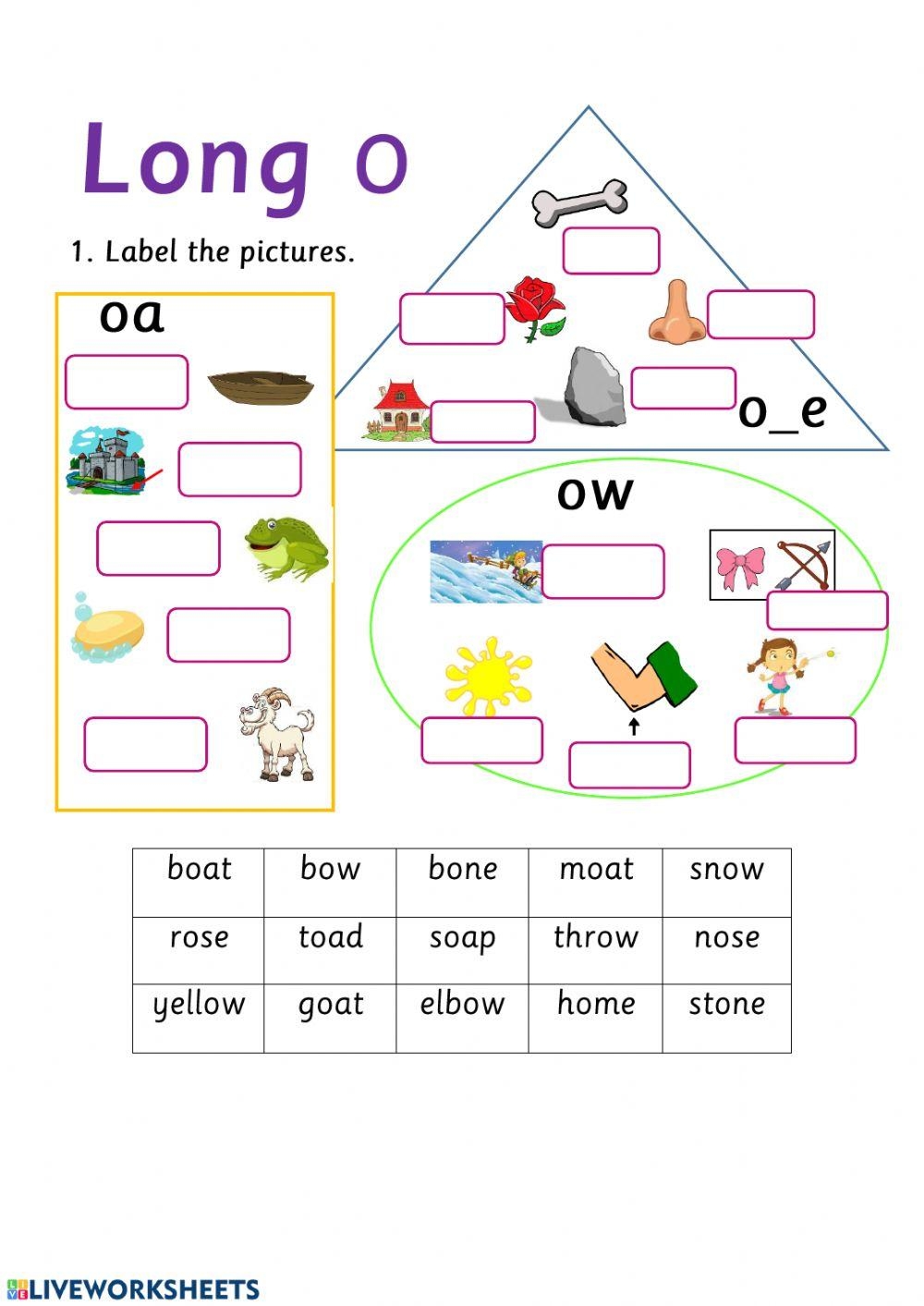 Long O Vowel Pack Free Printable Worksheets Library Long O Vowel Pack Free Printable Worksheets Library