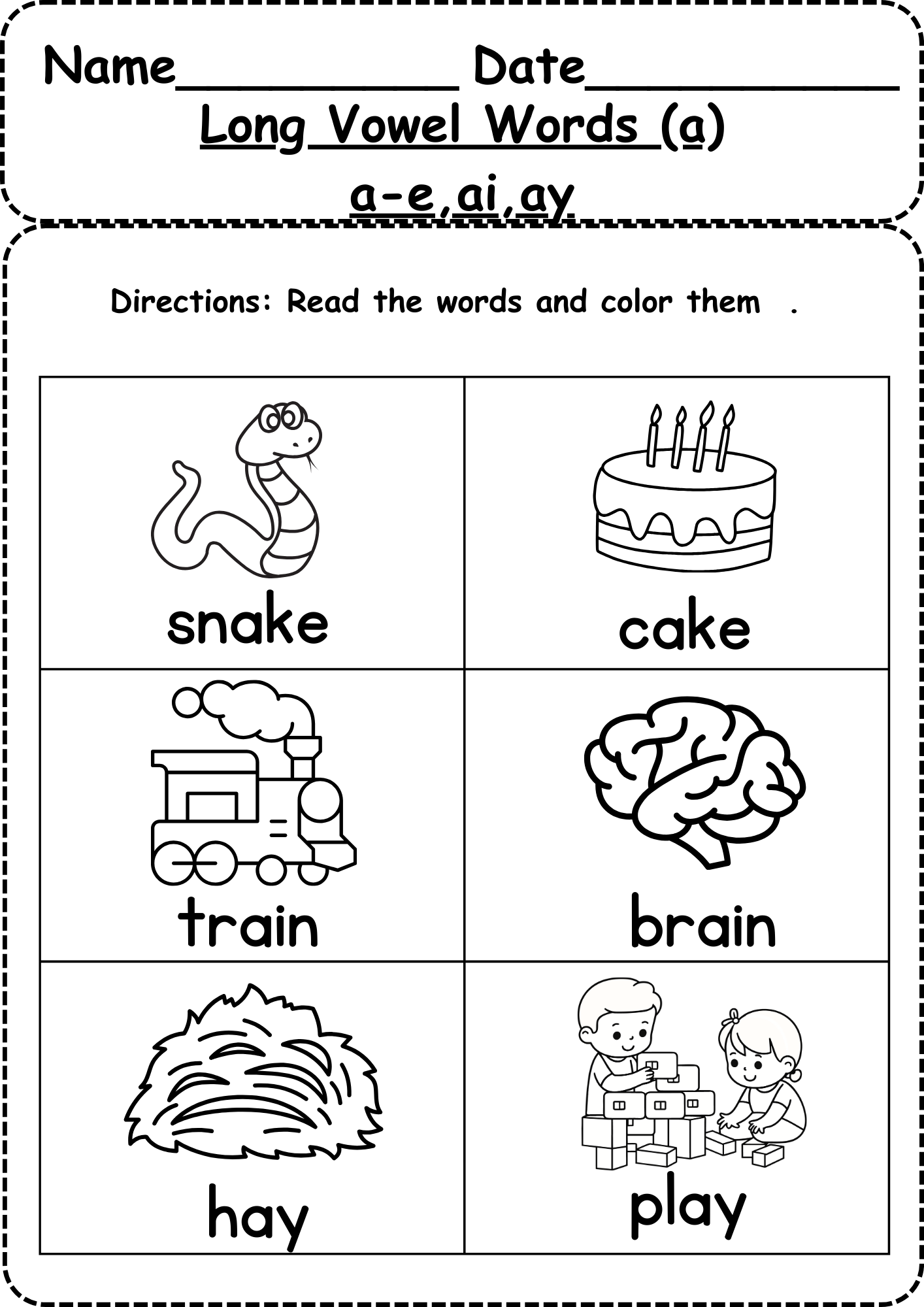 Long Vowels Worksheets Free Coloring Pages 5 Printables Long A Words Superstar Worksheets