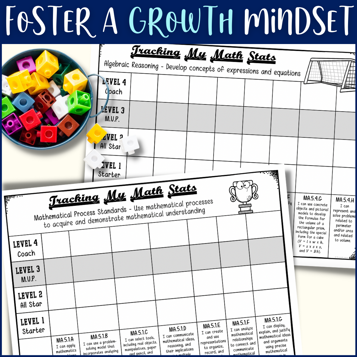 Math Student Data Tracking Sheets For 5th Grade TEKS Sports Themed Made By Teachers