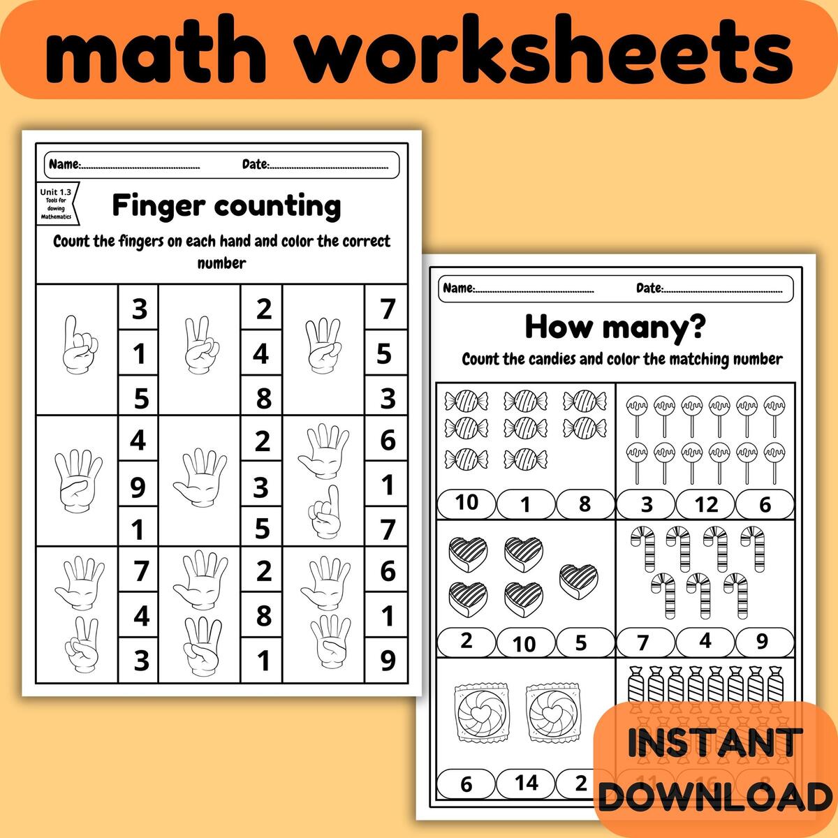 Math Worksheets Prek 2nd Grade Activity Pack PDF Etsy Math Worksheets Prek 2nd Grade Activity Pack PDF Etsy