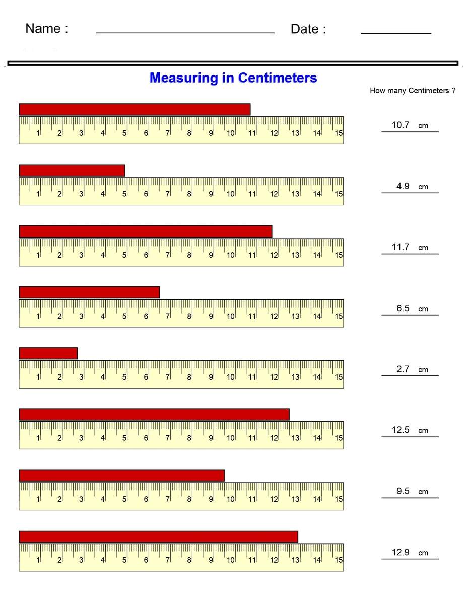 Measurement Worksheets Measuring In Centimeters Or Millimeters Worksheets Made By Teachers FREE Printable Measurement Kindergarten Worksheets