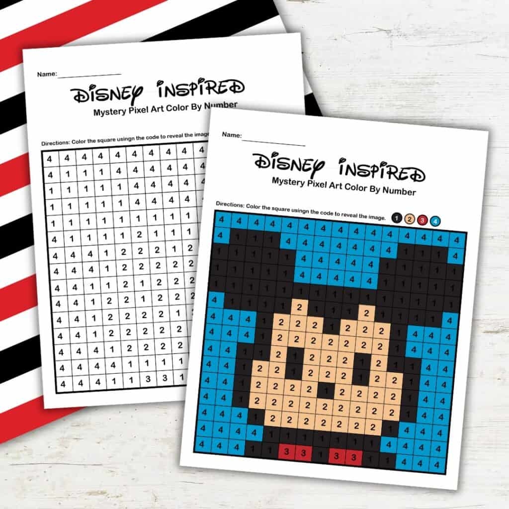 Mickey Mouse Color By Number Printable For Preschoolers Mickey Mouse Color By Number Printable For Preschoolers