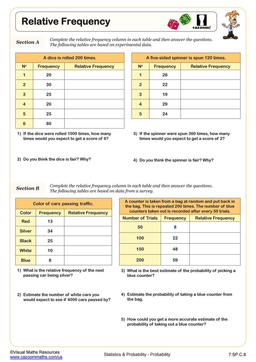 Middle School Probability Worksheets PDF Printable Worksheets Cazoom Math Middle School Probability Worksheets PDF Printable Worksheets Cazoom Math