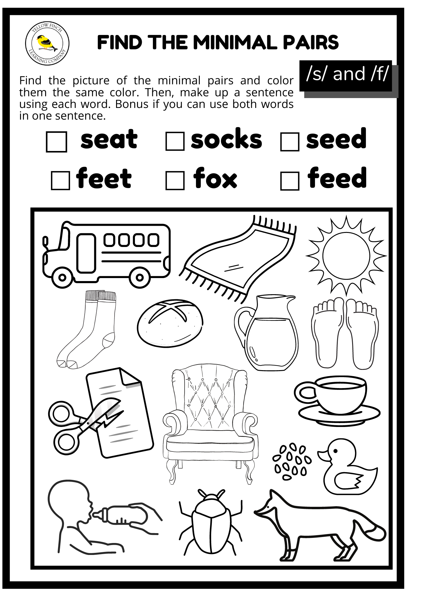 Minimal Pair S And F Worksheet FREE DOWNLOAD Yellow Finch Worksheets Library Free S To F Minimal Pair Cards For Therapy