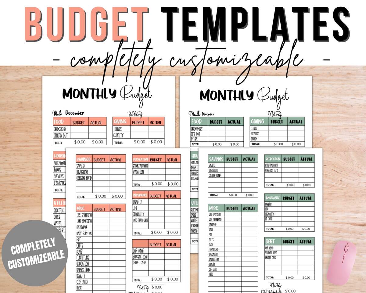 Printable Dave Ramsey Budget Printable Party Favors
