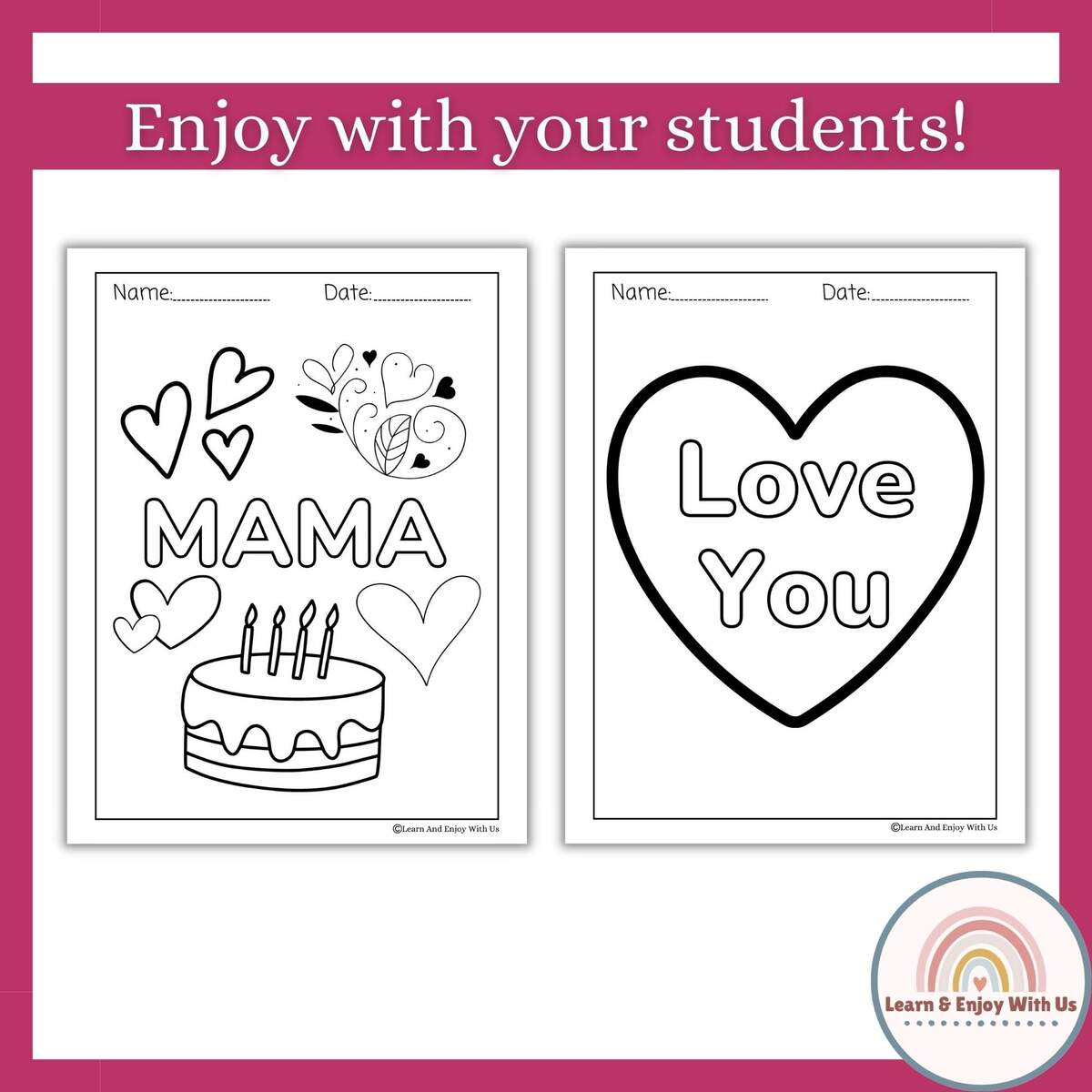 Mothers Day Coloring Pages Children Cute Stock Vector Royalty Free 2151390845 Shutterstock
