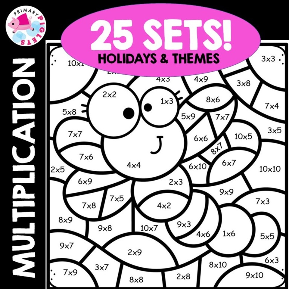 Multiplication Color By Code Multiplication Color By Number Multiplication Facts Math Coloring Sheets Coloring Pages Classful Color By Number Multiplication Worksheets PDF Etsy