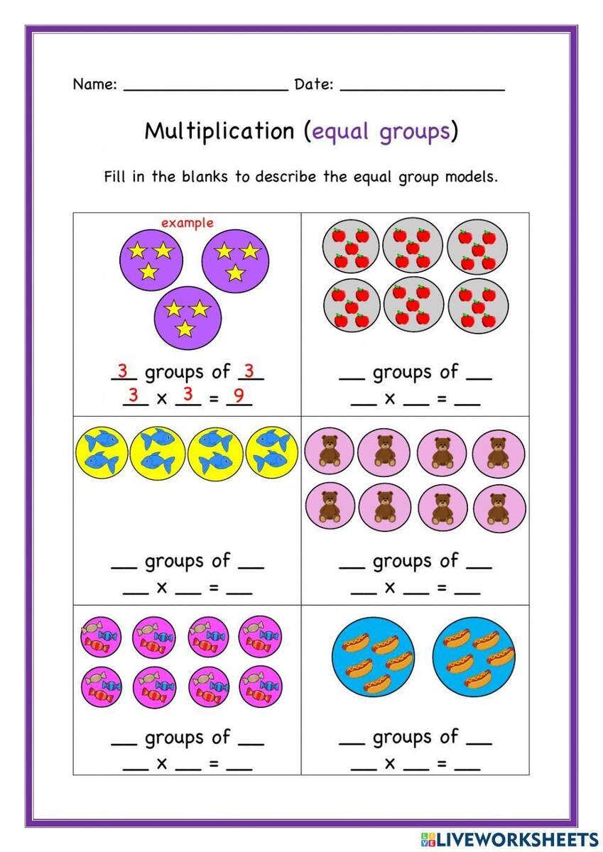 Multiplication Equal Groups Worksheet Worksheets Library Free Multiplication Worksheet To Use And Print Canva