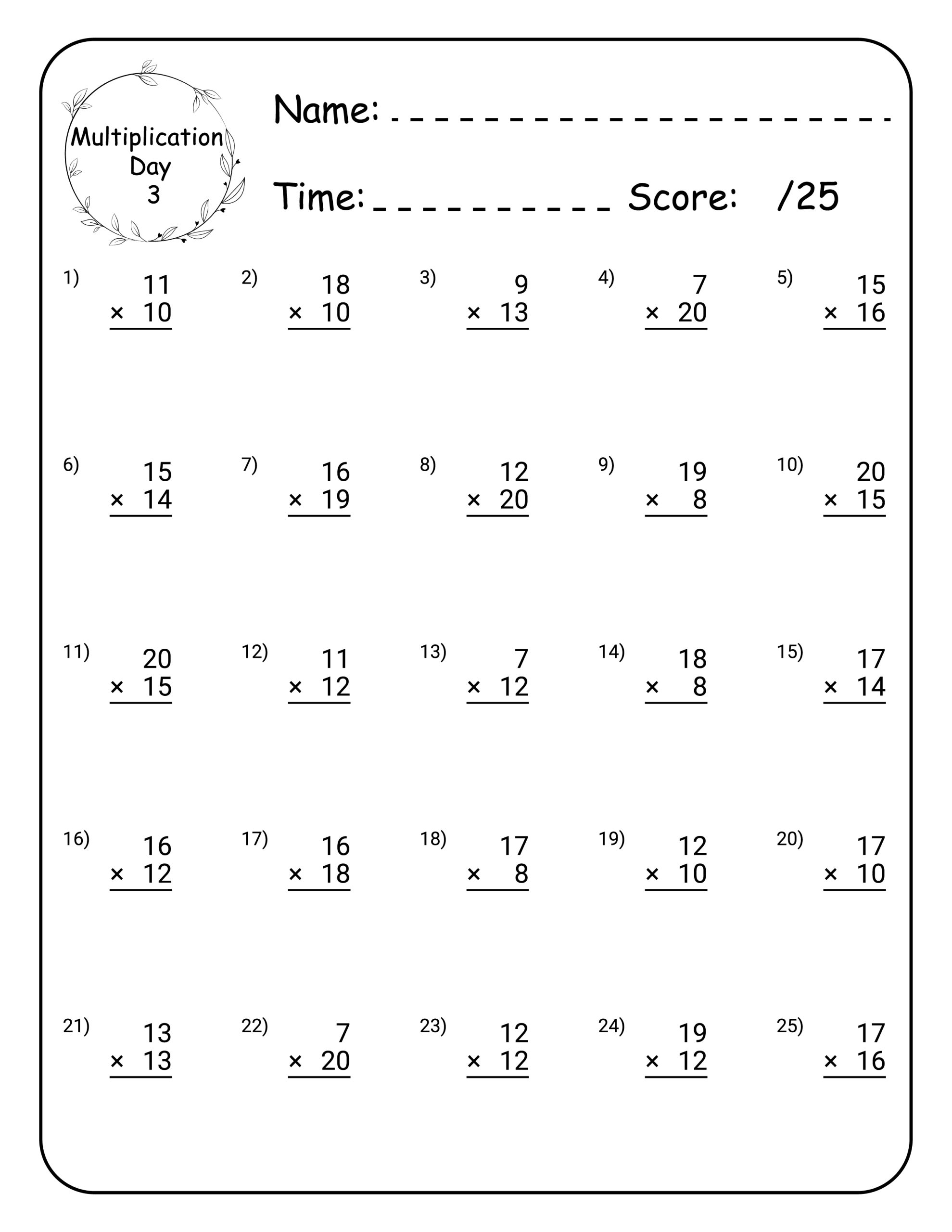 Multiplication Math Workbook For Grade 5 100 Practice Pages 100 Day Multiplication Worksheet Made By Teachers 5th Grade Math Worksheets PDF Printable PDF Worksheets Cazoom Math