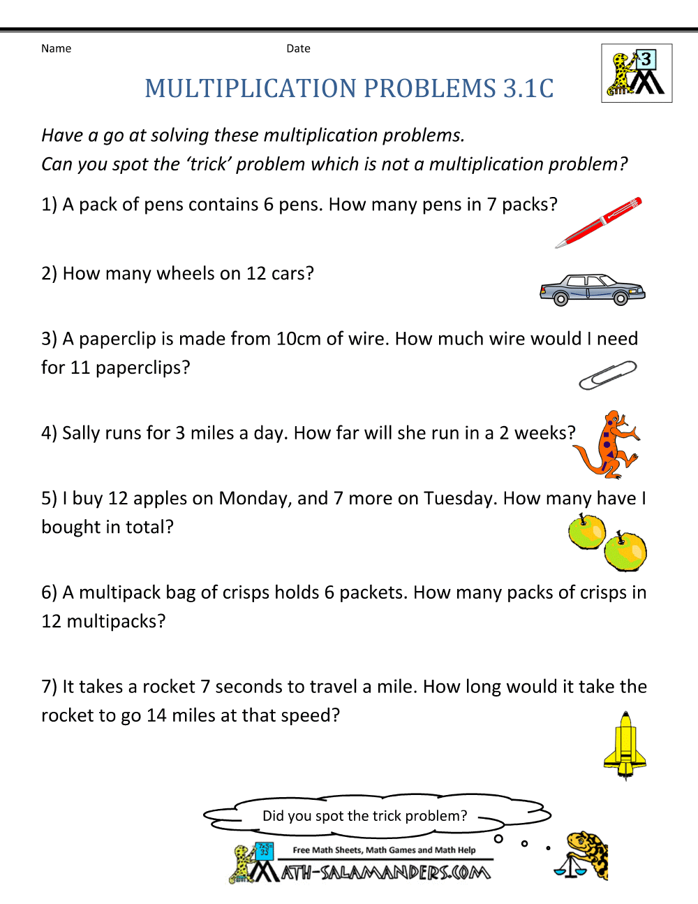 Multiplication Word Problem Worksheets 3rd Grade Worksheets Library