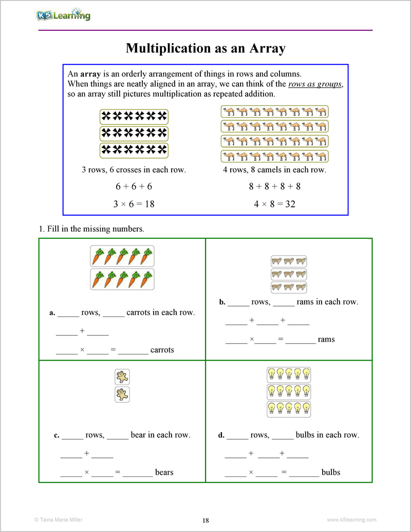 Multiplication Workbook For Grades 2 3 K5 Bookstore
