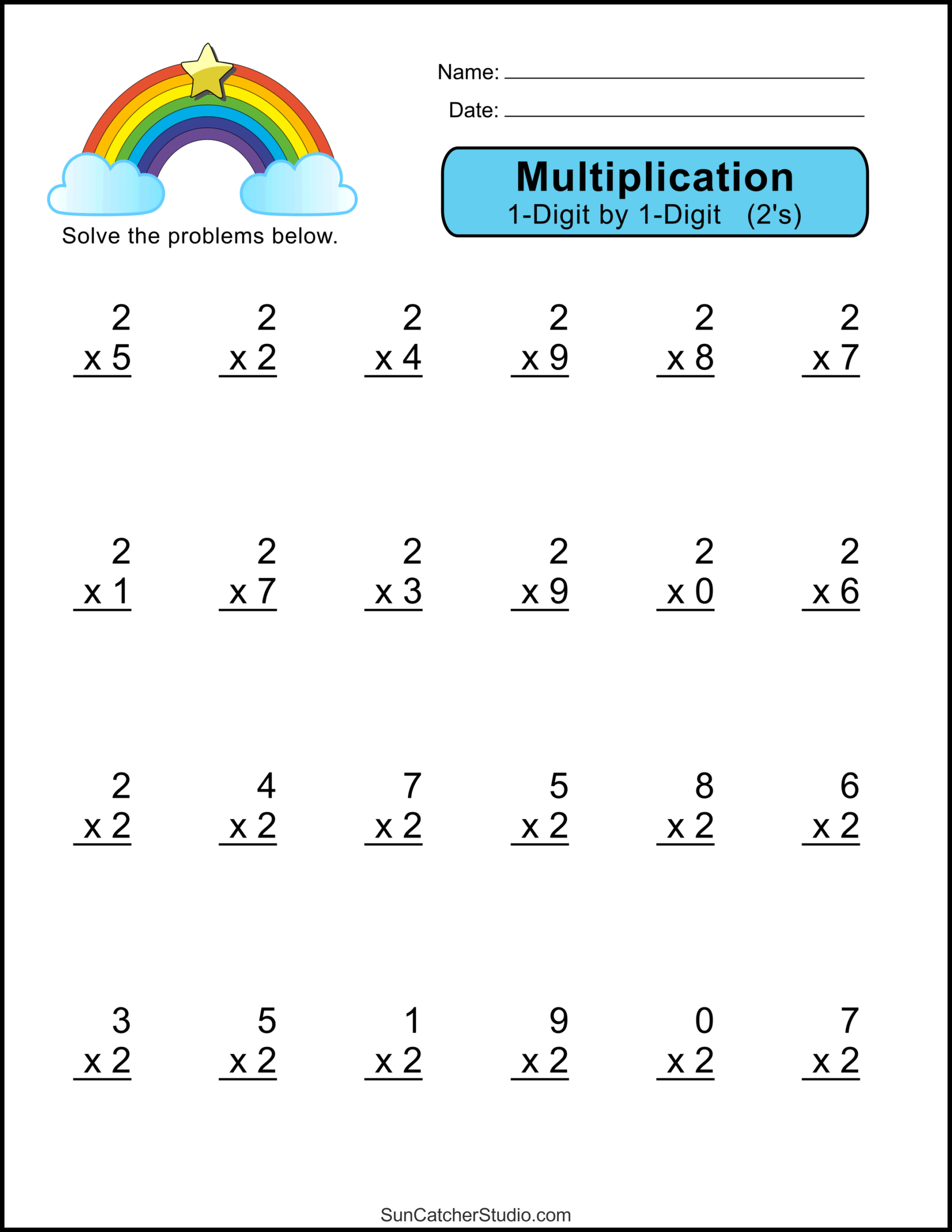 Multiplication Worksheets One Digit Math Drills DIY Projects Worksheets Library