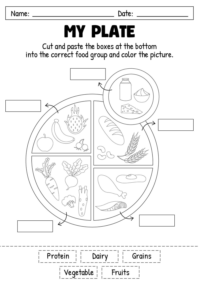 My Food Plate Activities What Makes A Balanced Plate Healthy Eating Plate Template